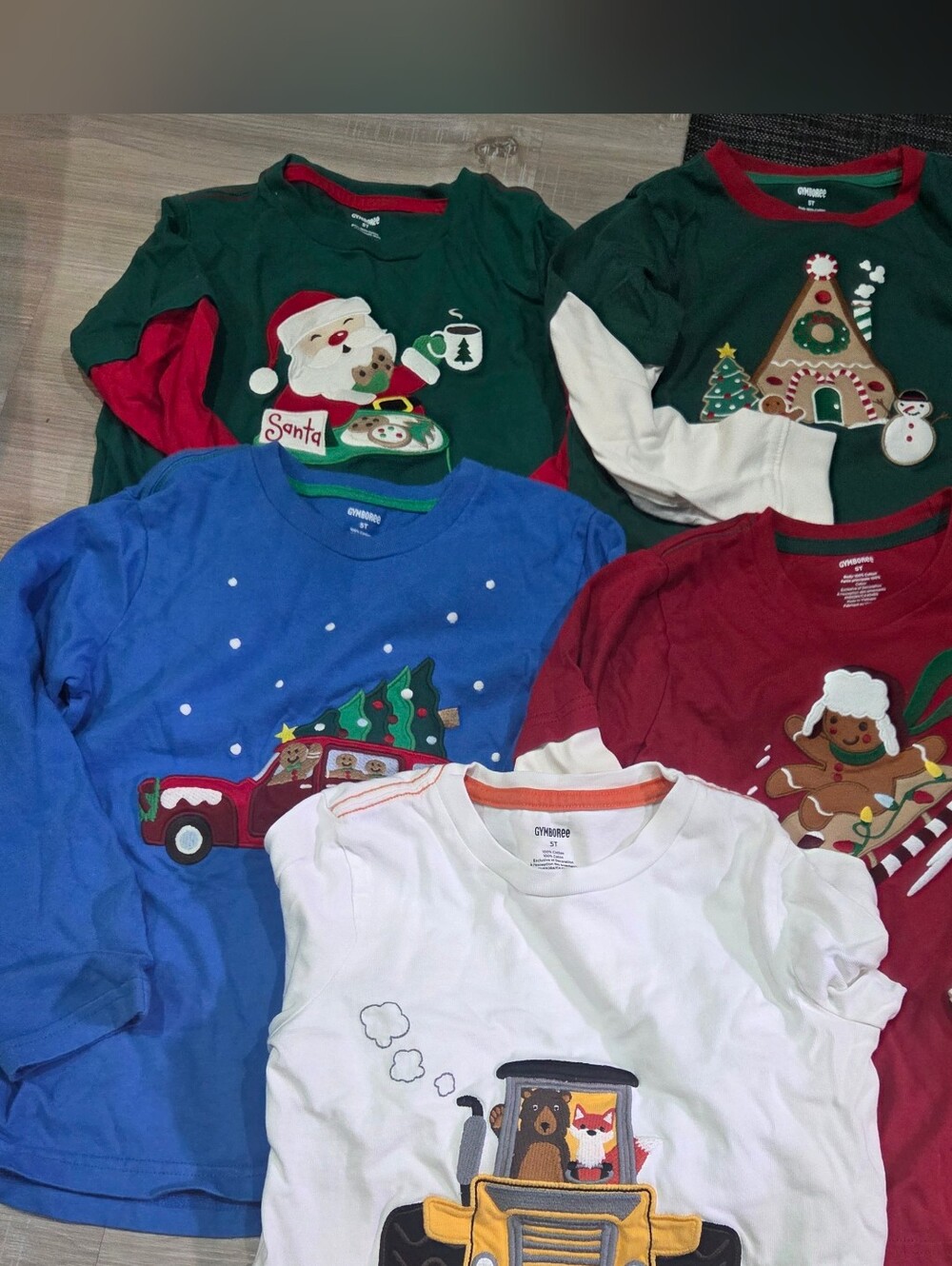 Boys Holiday Embroidered Long-Sleeve Tops
